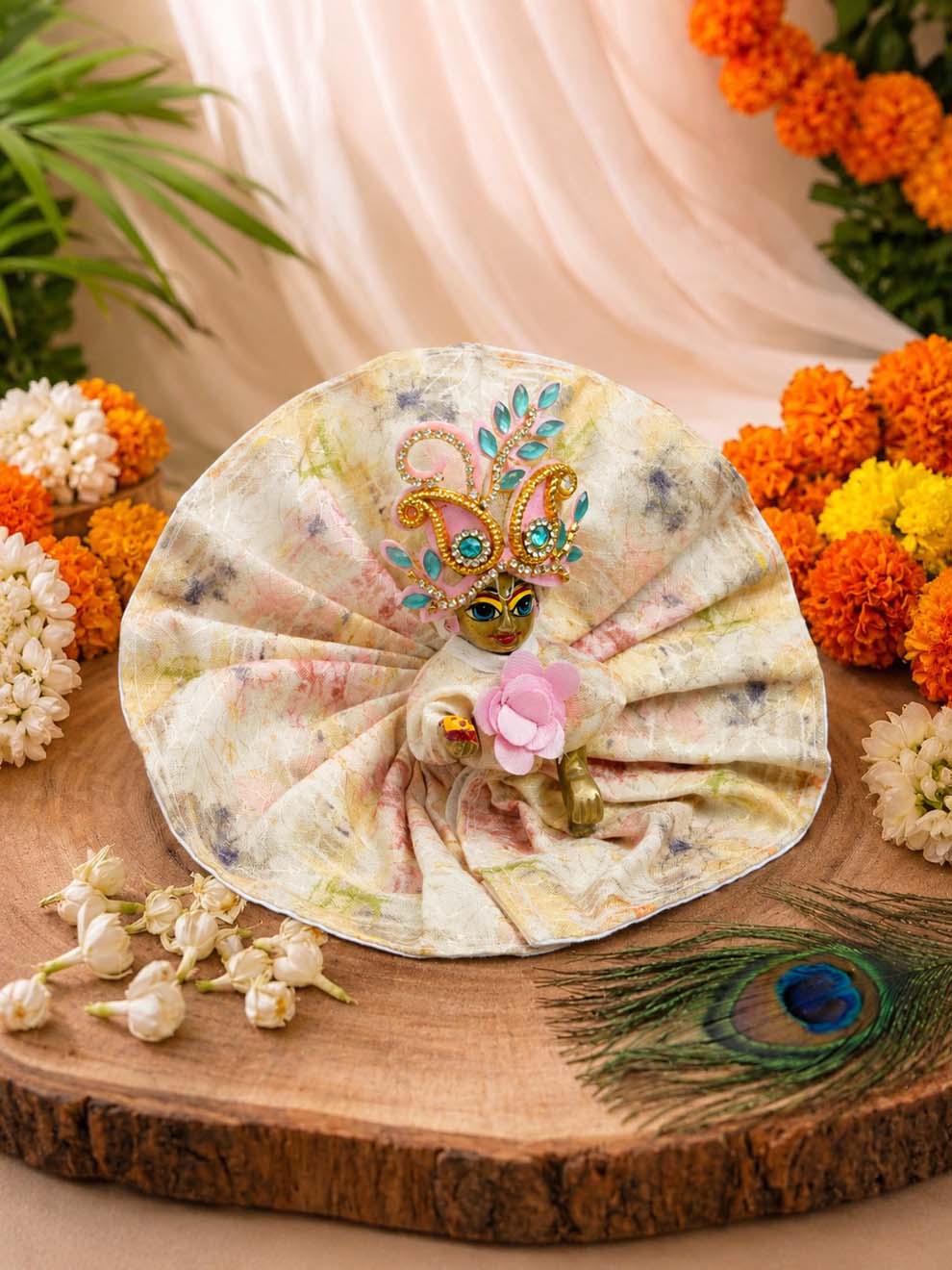 kanha ki phool Laddu Gopal Dresses Online in India Winter Dress for Poshak Thakurji Kanha Ji Accessories Dhoti Kurta Set Pajama Aasan Janmashtami Special Summer Shringar Fancy Jacket Premium Festival Bistar Combo om poshak kanha thakurji bal lala lalla ladoo
