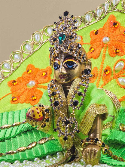 kanhaiya rajat dg shringar jewelry  mukit mala dresses laddu gopal thakurji kanha ji bal om poshak mathura online best Janmashtami for dress