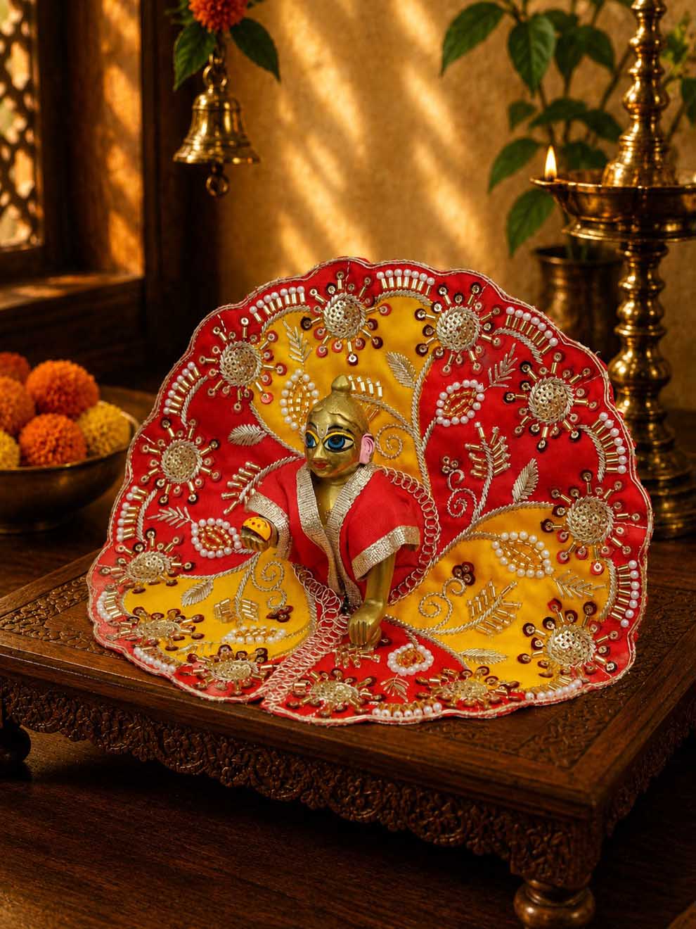 kiranjali fancy ry Laddu Gopal Dresses Online in India Winter Dress for Poshak Thakurji Kanha Ji Accessories Dhoti Kurta Set Pajama Aasan Janmashtami Special Summer Shringar Fancy Jacket Premium Festival Bistar Combo om poshak kanha thakurji bal lala lalla ladoo