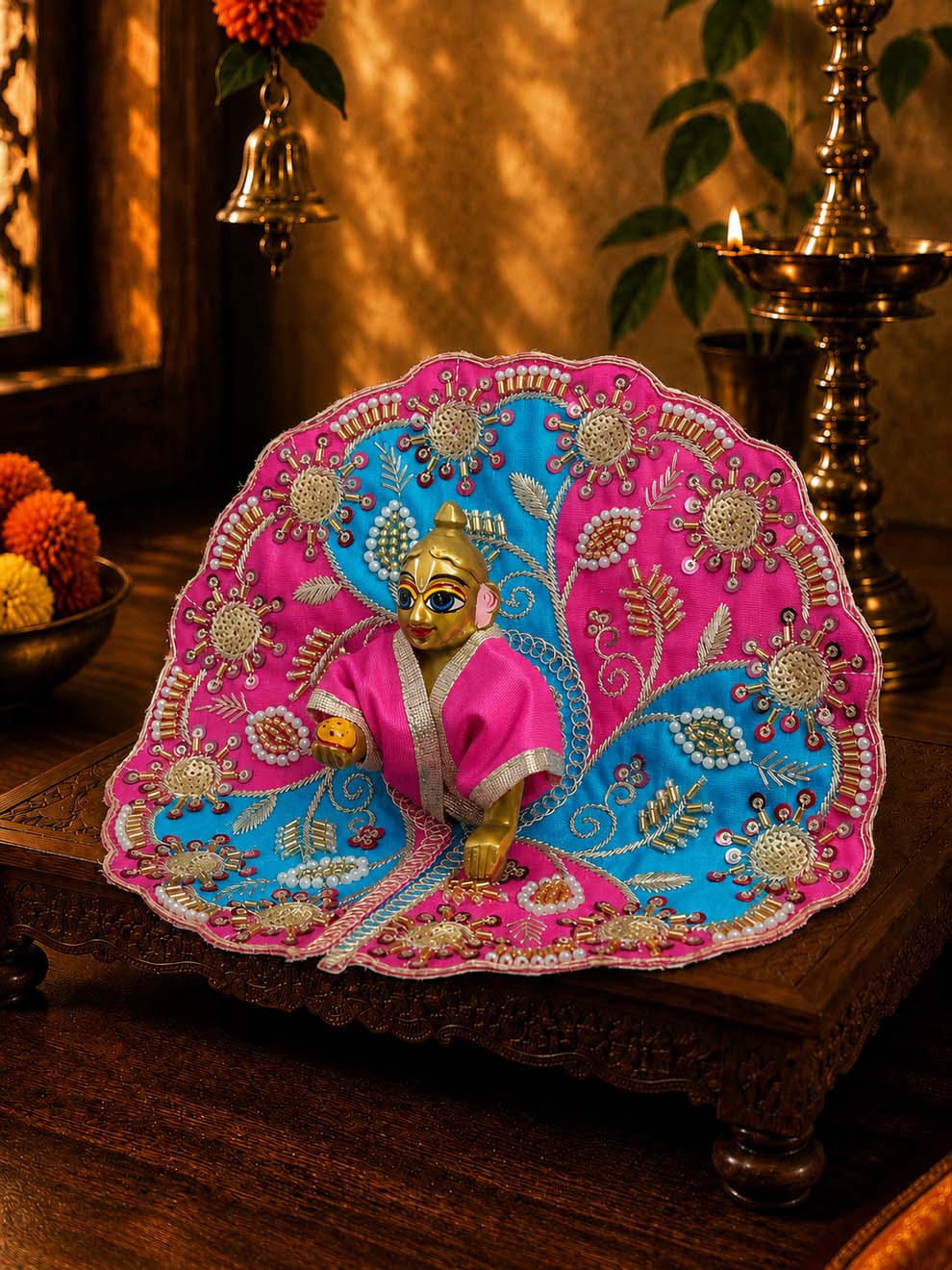 kiranjali p Laddu Gopal Dresses Online in India Winter Dress for Poshak Thakurji Kanha Ji Accessories Dhoti Kurta Set Pajama Aasan Janmashtami Special Summer Shringar Fancy Jacket Premium Festival Bistar Combo om poshak kanha thakurji bal lala lalla ladoo