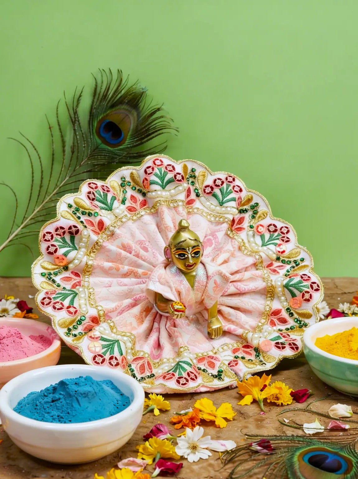 komal braj holi dhoti kurta Diwali Janmashtami dress ladoo dresses laddu gopal dress thakurji kanha ji bal om poshak mathura online best mandir wholesaler manufacturer