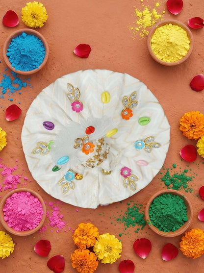 komal white holi summer braj sharad purnima Janmashtami dress ladoo dresses laddu gopal dress thakurji kanha ji bal om poshak mathura online best mandir wholesaler manufacturer