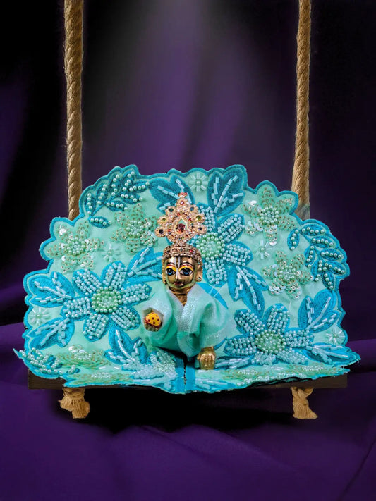 majestic aura green dress laddu gopal thakurji kanha ji bal om poshak mathura premium online