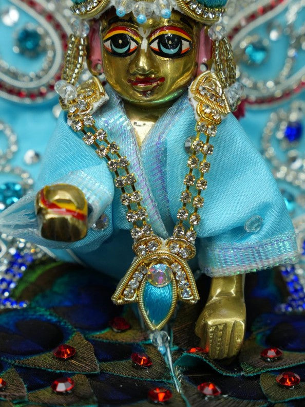 mayur Laddu Gopal Dresses Online in India Winter Dress for Poshak Thakurji Kanha Ji Accessories Dhoti Kurta Set Pajama Aasan Janmashtami Special Summer Shringar Fancy Jacket Premium Festival Bistar Combo om poshak kanha thakurji bal lala lalla ladoo