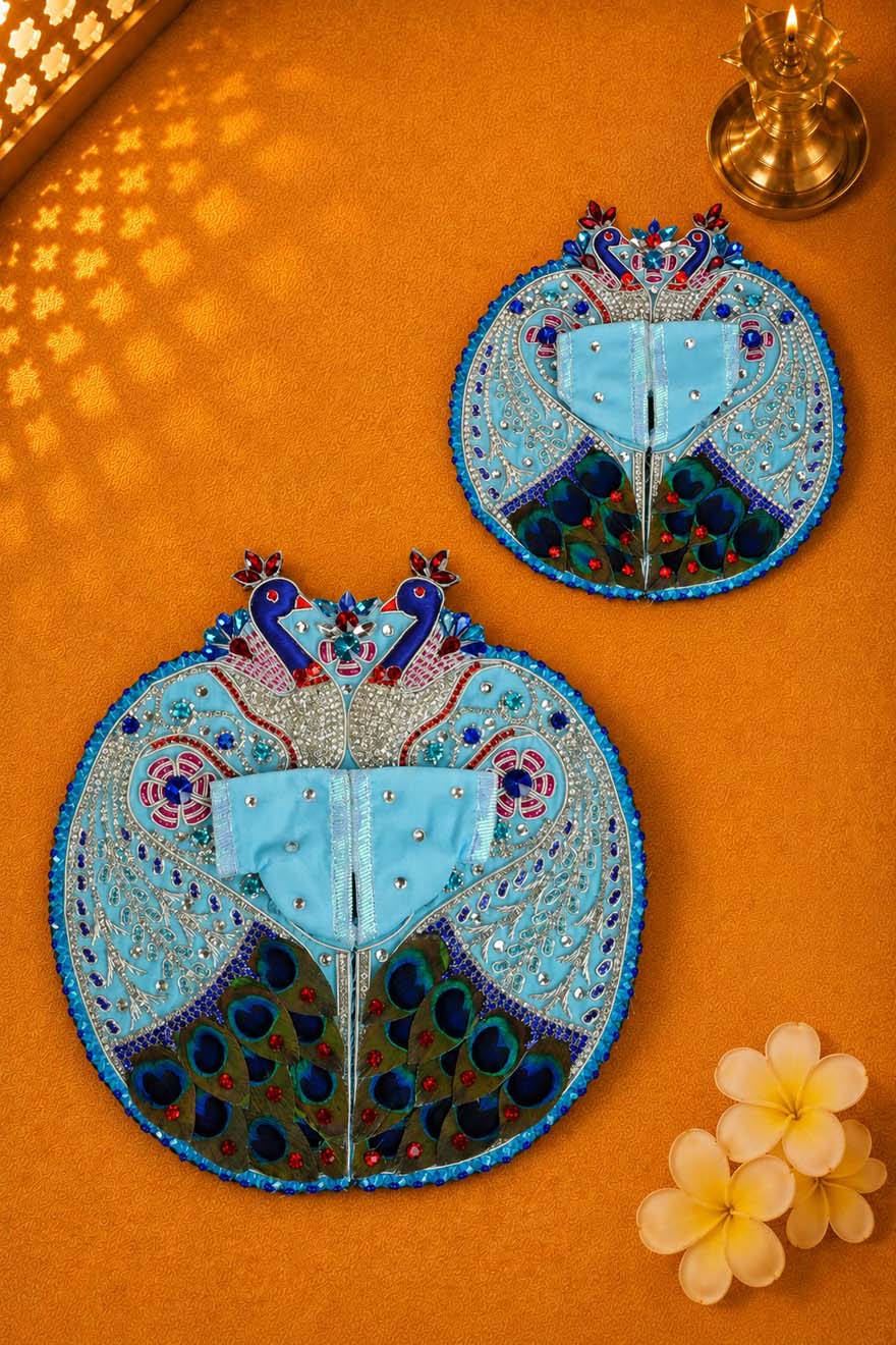 mayur zardozi Laddu Gopal Dresses Online in India Winter Dress for Poshak Thakurji Kanha Ji Accessories Dhoti Kurta Set Pajama Aasan Janmashtami Special Summer Shringar Fancy Jacket Premium Festival Bistar Combo om poshak kanha thakurji bal lala lalla 