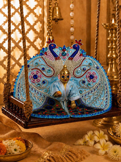 mayur zardozi Laddu Gopal Dresses Online in India Winter Dress for Poshak Thakurji Kanha Ji Accessories Dhoti Kurta Set Pajama Aasan Janmashtami Special Summer Shringar Fancy Jacket Premium Festival Bistar Combo om poshak kanha thakurji bal lala lalla ladoo