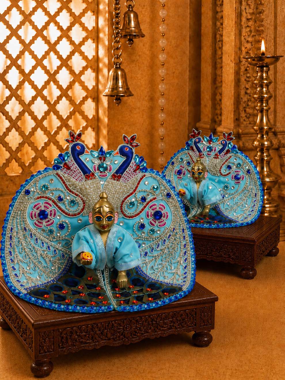 mayur zardozi Laddu Gopal Dresses Online in India Winter Dress for Poshak Thakurji Kanha Ji Accessories Dhoti Kurta Set Pajama Aasan Janmashtami Special Summer Shringar Fancy Jacket Premium Festival Bistar Combo om poshak kanha thakurji bal lala lalla ladoo