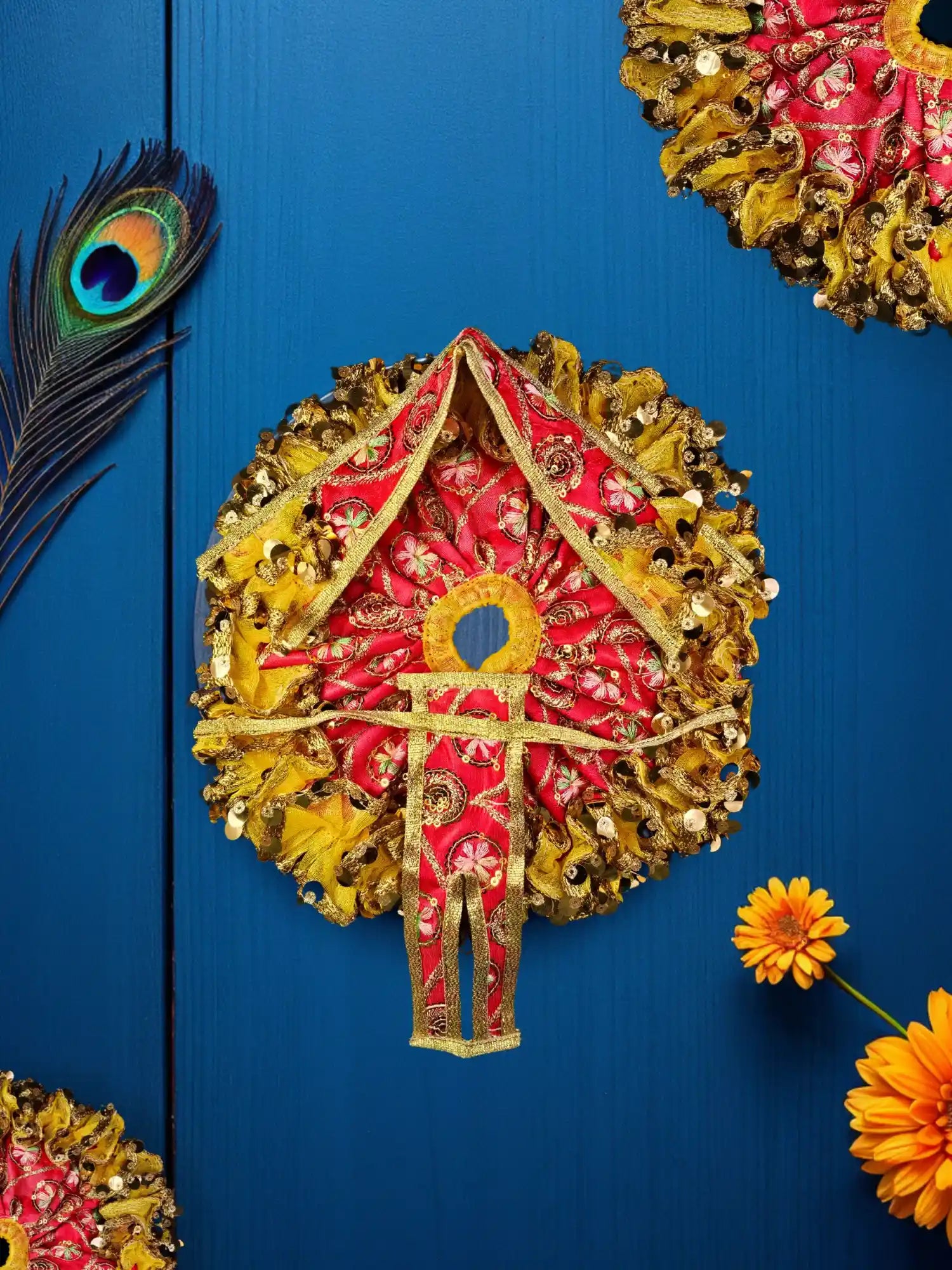 megh red yellow poshak dress laddu gopal thakurji kanha ji bal om poshak mathura online 