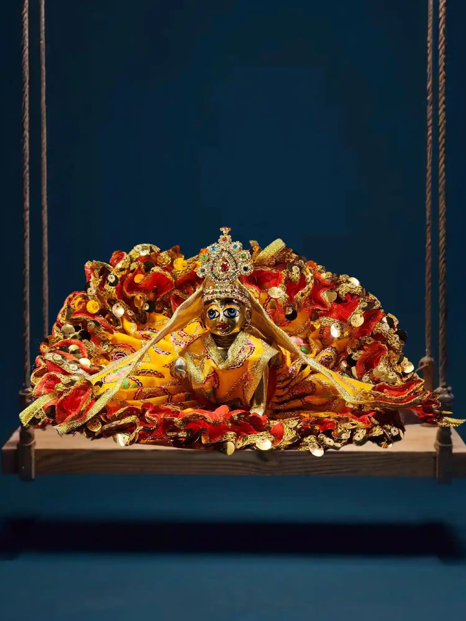 megh yellow poshak dress laddu gopal thakurji kanha ji bal om poshak mathura online