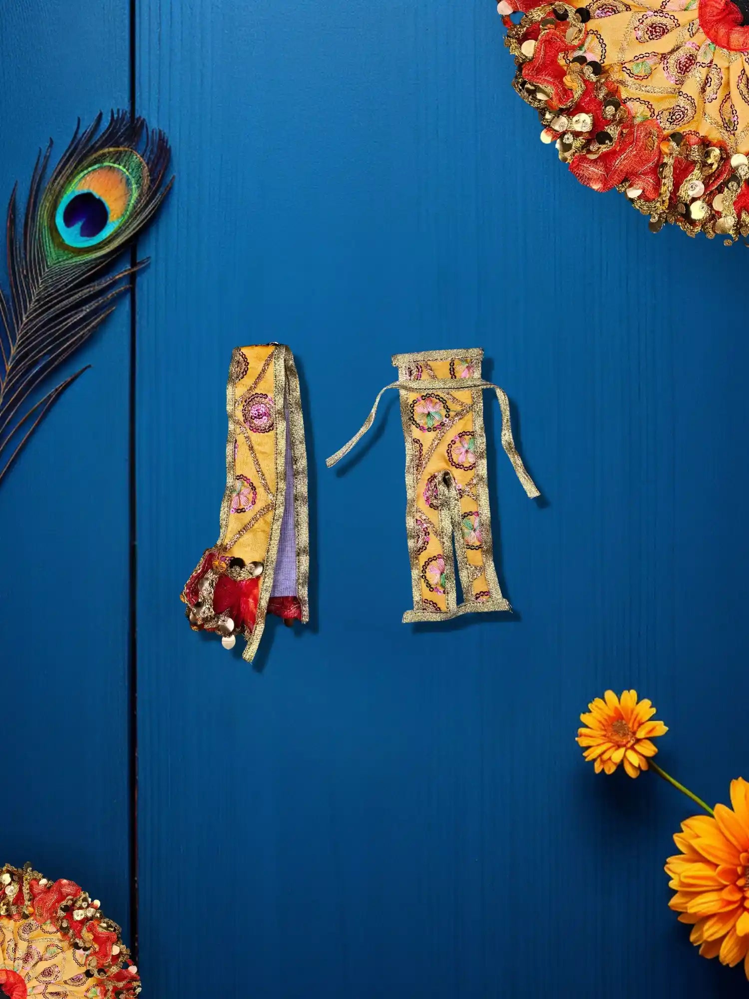 megh yellow poshak dress laddu gopal thakurji kanha ji bal om poshak mathura online