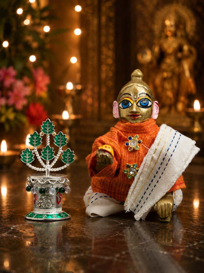 metal tulsi s Laddu Gopal Dresses Online in India Winter Dress for Poshak Thakurji Kanha Ji Accessories Dhoti Kurta Set Pajama Aasan Janmashtami Special Summer Shringar Fancy Jacket Premium Festival Bistar Combo om poshak kanha thakurji bal lala lalla ladoo