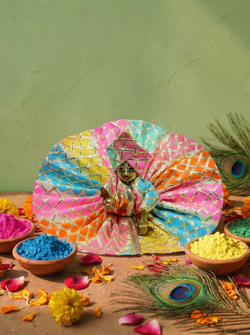 mohan multicolor silk braj holi dhoti kurta Diwali Janmashtami dress ladoo dresses laddu gopal dress thakurji kanha ji bal om poshak mathura online best mandir wholesaler manufacturer