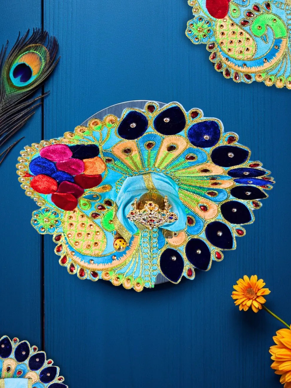 mor blue poshak dress laddu gopal thakurji kanha ji bal om poshak mathura online 