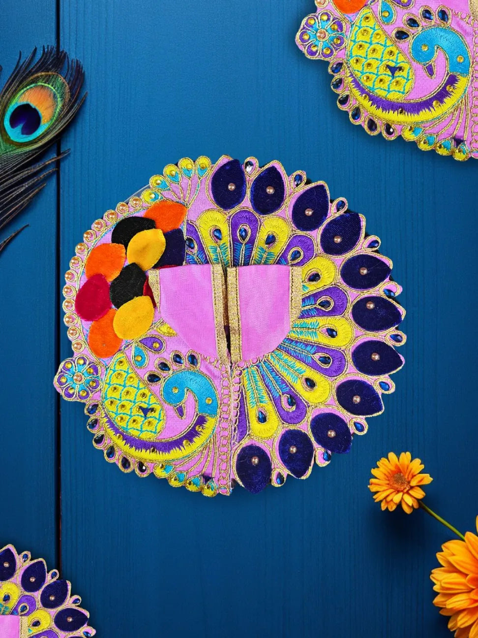 mor purple poshak dress laddu gopal thakurji kanha ji bal om poshak mathura online 