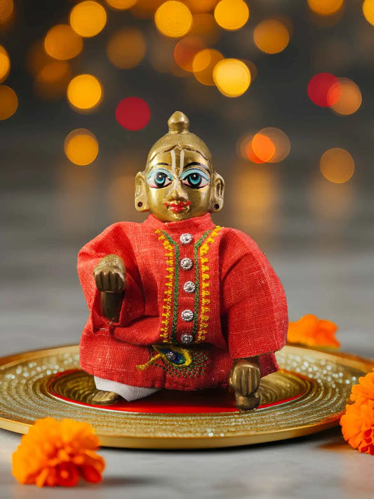 mor red kurta pajama poshak dress laddu gopal thakurji kanha ji bal om poshak mathura online best 
