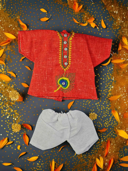 mor red kurta pajama poshak dress laddu gopal thakurji kanha ji bal om poshak mathura online best 
