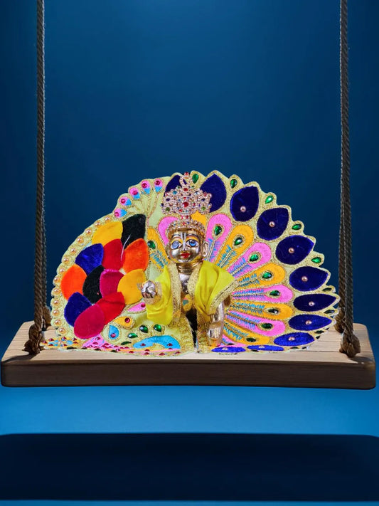 mor yellow poshak dress laddu gopal thakurji kanha ji bal om poshak mathura online 