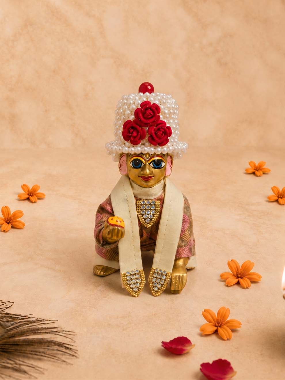 moti kalika Laddu Gopal Dresses Online in India Winter Dress for Poshak Thakurji Kanha Ji Accessories Dhoti Kurta Set Pajama Aasan Janmashtami Special Summer Shringar Fancy Jacket Premium Festival Bistar Combo om poshak kanha thakurji bal lala lalla ladoo