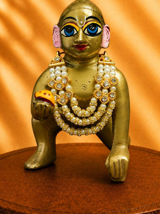 moti mala w Laddu Gopal Dresses Online in India Winter Dress for Poshak Thakurji Kanha Ji Accessories Dhoti Kurta Set Pajama Aasan Janmashtami Special Summer Shringar Fancy Jacket Premium Festival Bistar Combo om poshak kanha thakurji bal lala lalla ladoo