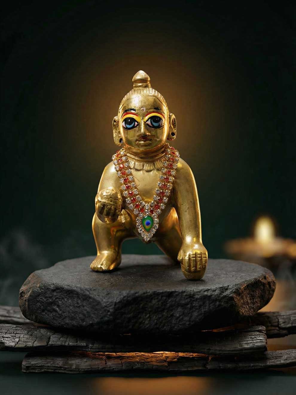 multi mor mala necklace shirngar diwali Janmashtami dress ladoo dresses laddu gopal dress thakurji kanha ji bal om poshak mathura online best mandir wholesaler manufacturer