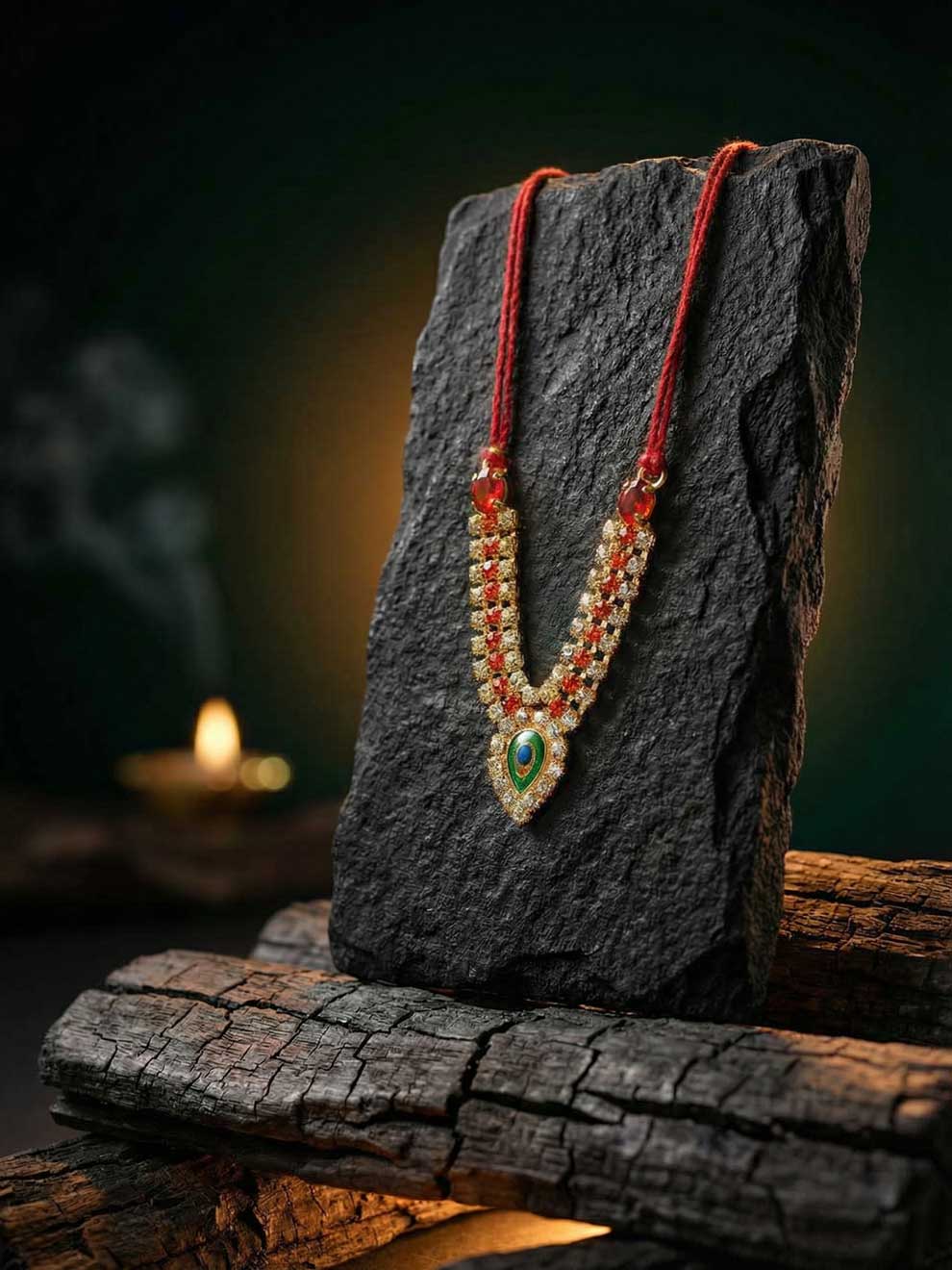 multi mor mala necklace shirngar diwali Janmashtami dress ladoo dresses laddu gopal dress thakurji kanha ji bal om poshak mathura online best mandir wholesaler manufacturer