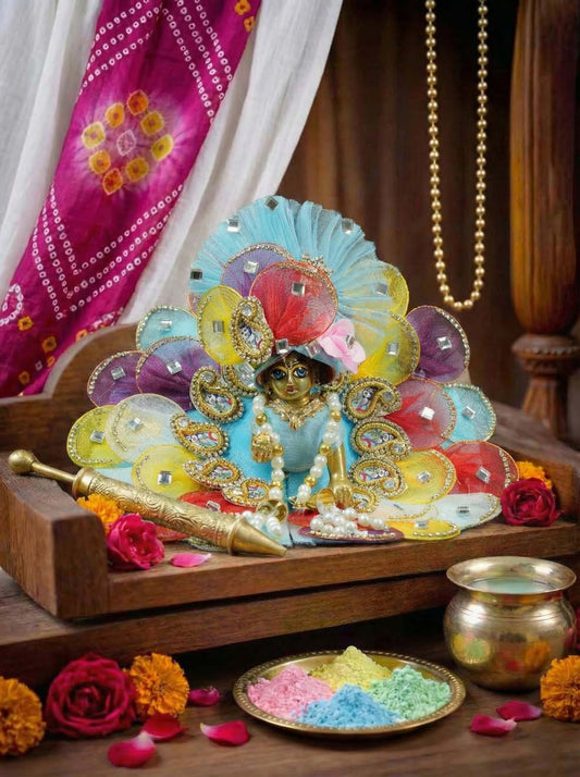 multicolor blue heavy holi braj Diwali Janmashtami dress ladoo dresses laddu gopal dress thakurji kanha ji bal om poshak mathura online best mandir wholesaler manufacturer