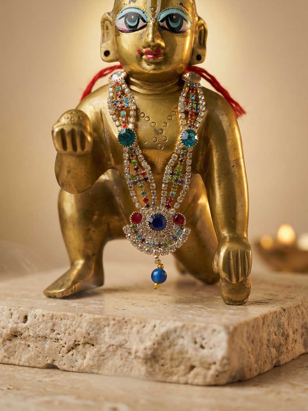 multicolor ratna mala shringar Diwali Janmashtami dress ladoo dresses laddu gopal dress thakurji kanha ji bal om poshak mathura online best mandir wholesaler manufacturer
