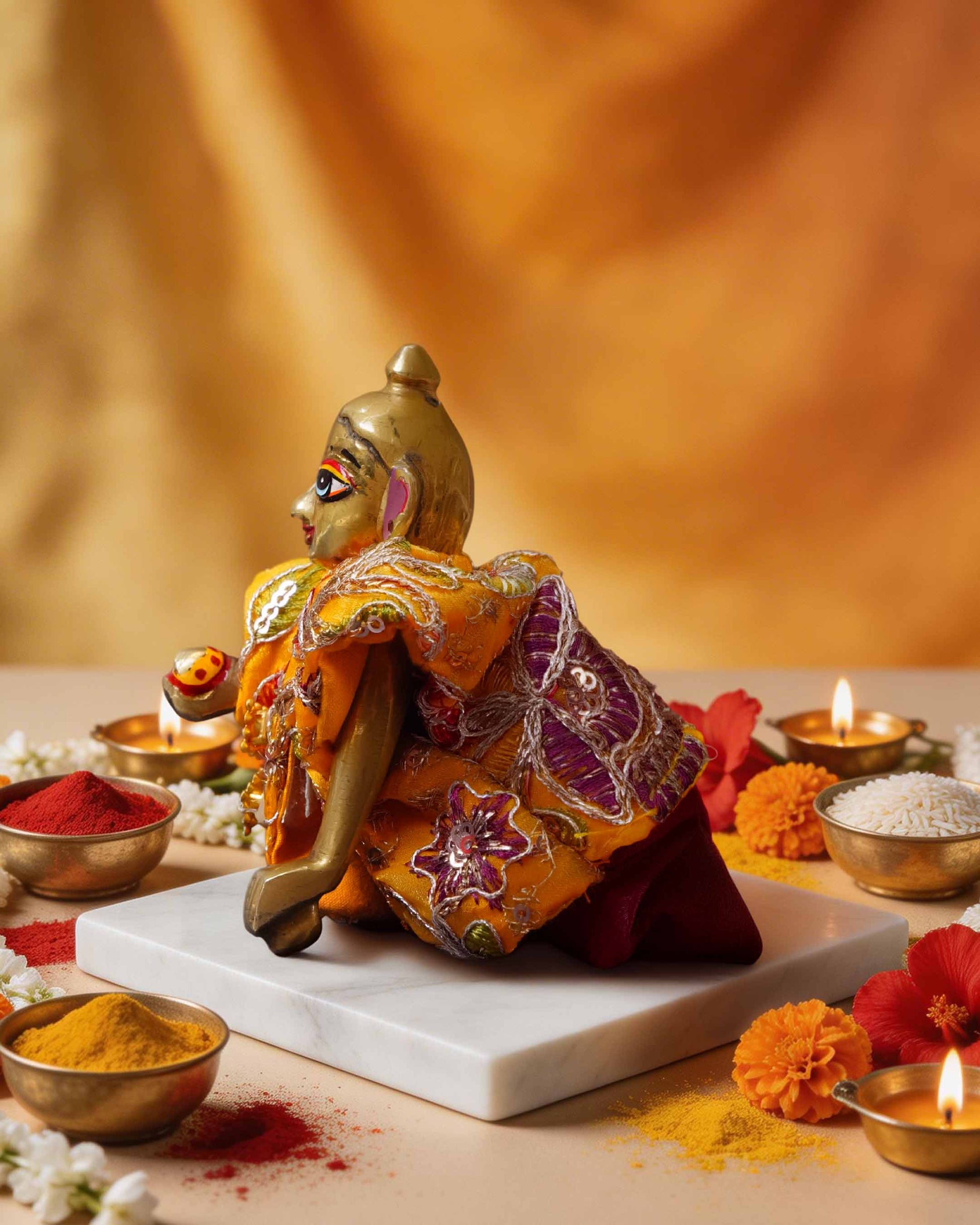 navratri yellow shakti Diwali Janmashtami dress ladoo dresses laddu gopal dress thakurji kanha ji bal om poshak mathura online best mandir wholesaler manufacturer