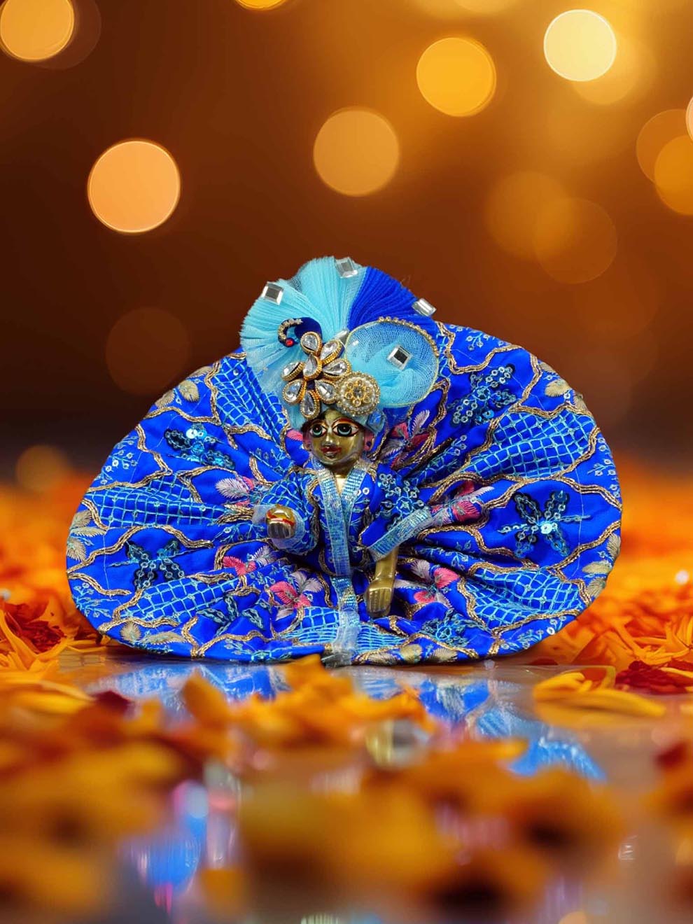 neel blue navratri Diwali Janmashtami dress ladoo dresses laddu gopal dress thakurji kanha ji bal om poshak mathura online best mandir wholesaler manufacturer