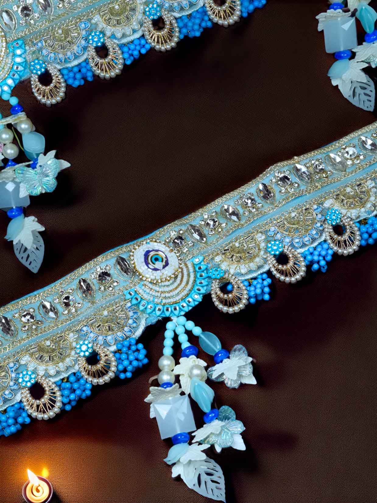 neel toran Bandanwal Bandhanwar Toranwar diwali laddu gopal dress thakurji kanha ji bal om poshak mathura online best mandir decoration home 40 inch