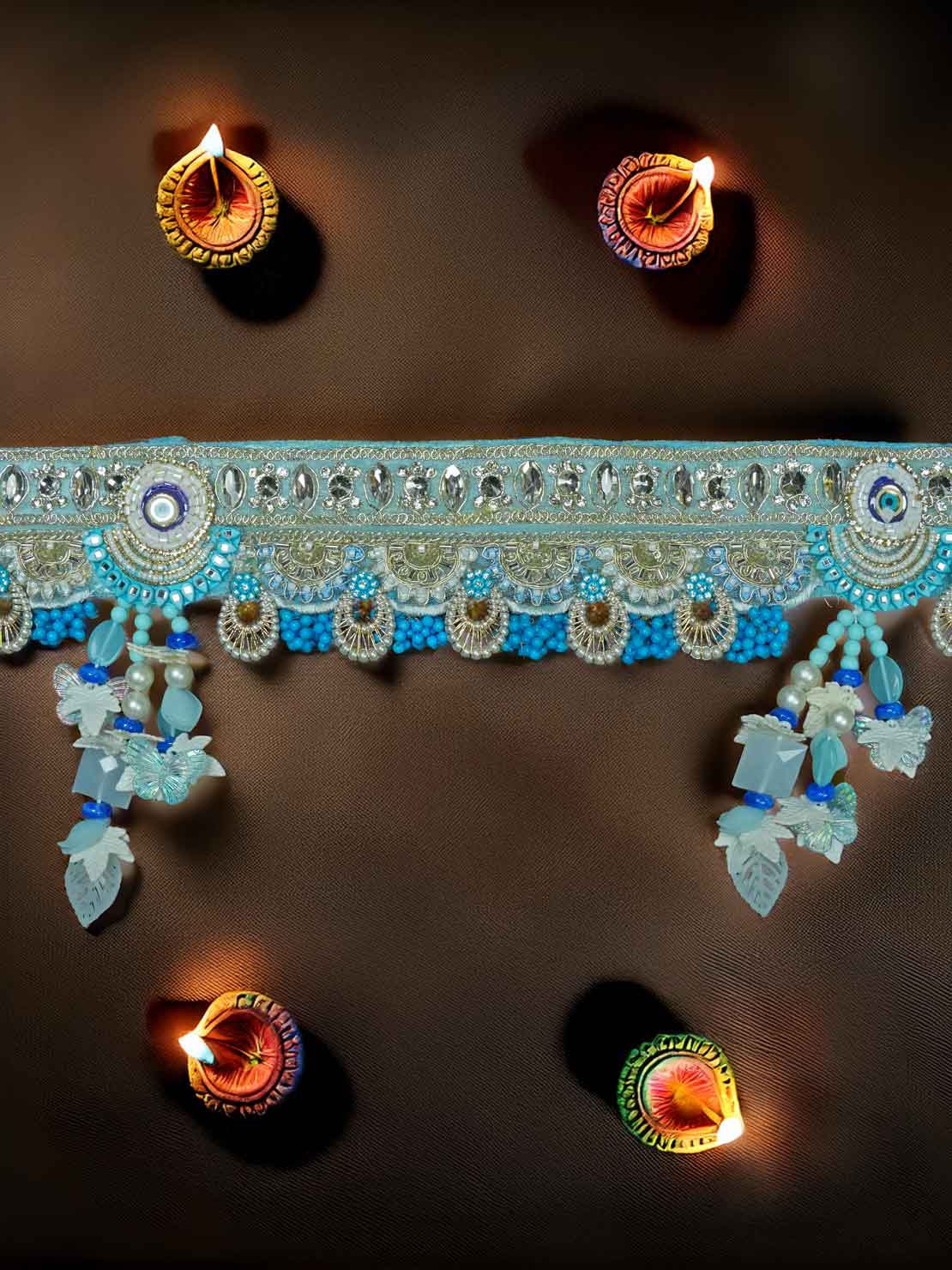 neel toran Bandanwal Bandhanwar Toranwar diwali laddu gopal dress thakurji kanha ji bal om poshak mathura online best mandir decoration home 40 inch