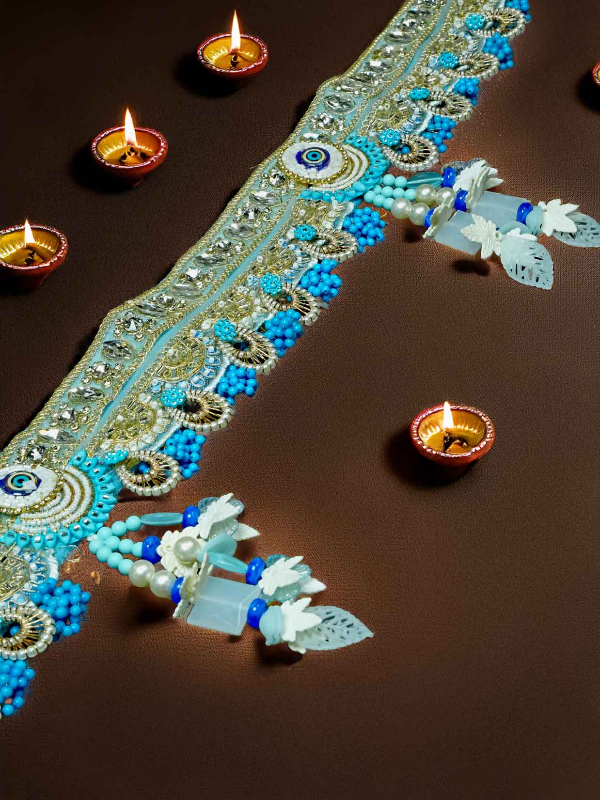 neel toran Bandanwal Bandhanwar Toranwar diwali laddu gopal dress thakurji kanha ji bal om poshak mathura online best mandir decoration home 40 inch