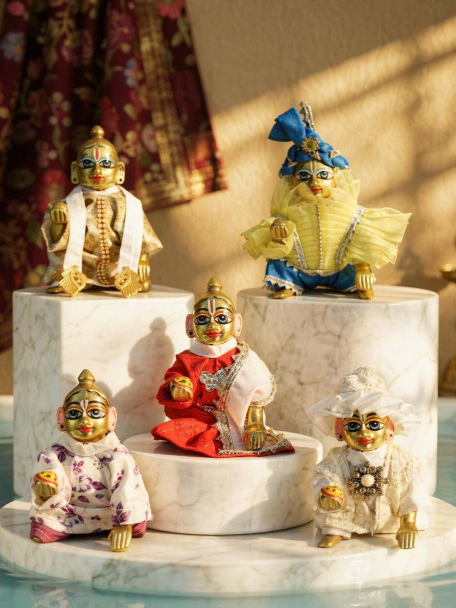 nitya seva Laddu Gopal Dresses Online in India Winter Dress for Poshak Thakurji Kanha Ji Accessories Dhoti Kurta Set Pajama Aasan Janmashtami Special Summer Shringar Fancy Jacket Premium Festival Bistar Combo om poshak kanha thakurji bal lala lalla ladoo