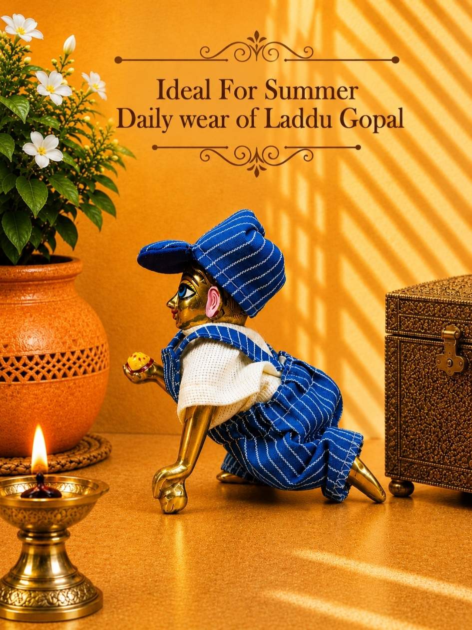 nityo B bib suit Laddu Gopal Dresses Online in India Winter Dress for Poshak Thakurji Kanha Ji Accessories Dhoti Kurta Set Pajama Aasan Janmashtami Special Summer Shringar Fancy Jacket Premium Festival Bistar Combo om poshak kanha thakurji bal lala lalla ladoo