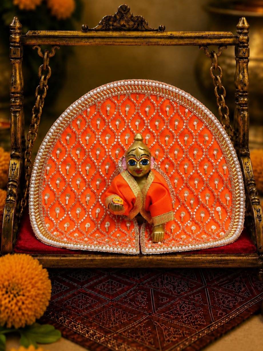 Jaalshri Fancy Orange Poshak for Laddu Gopal Ji — product image 1