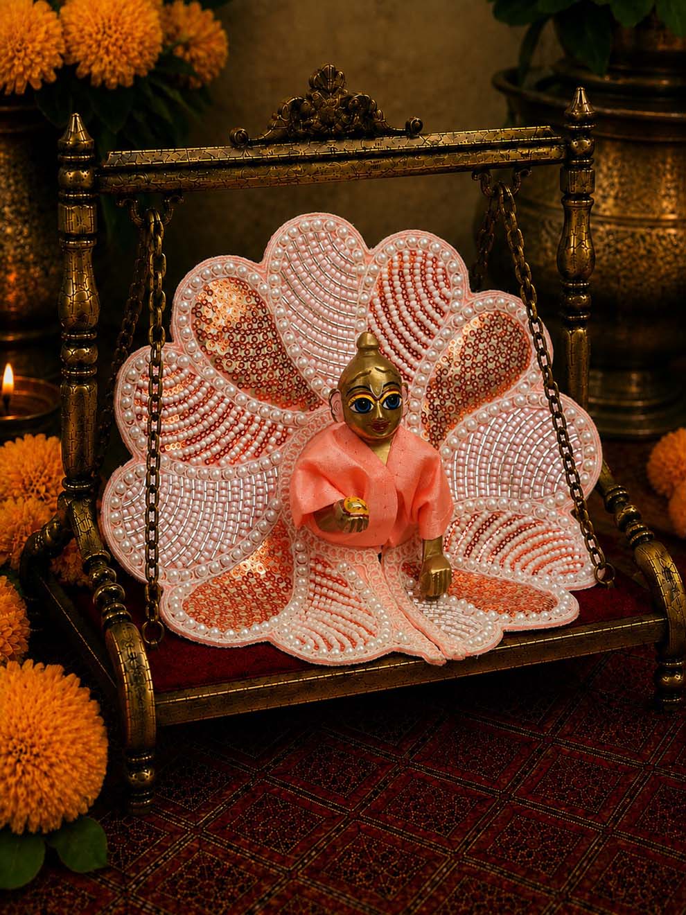 Mrinalarchi Orange Fancy Poshak for Laddu Gopal Ji — product image 2