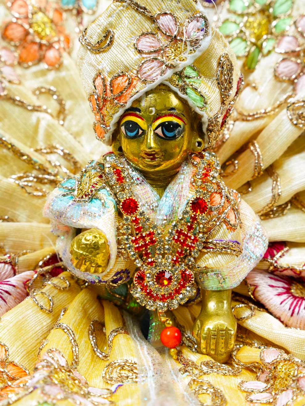 orange ratna mala shringar Diwali Janmashtami dress ladoo dresses laddu gopal dress thakurji kanha ji bal om poshak mathura online best mandir wholesaler manufacturer
