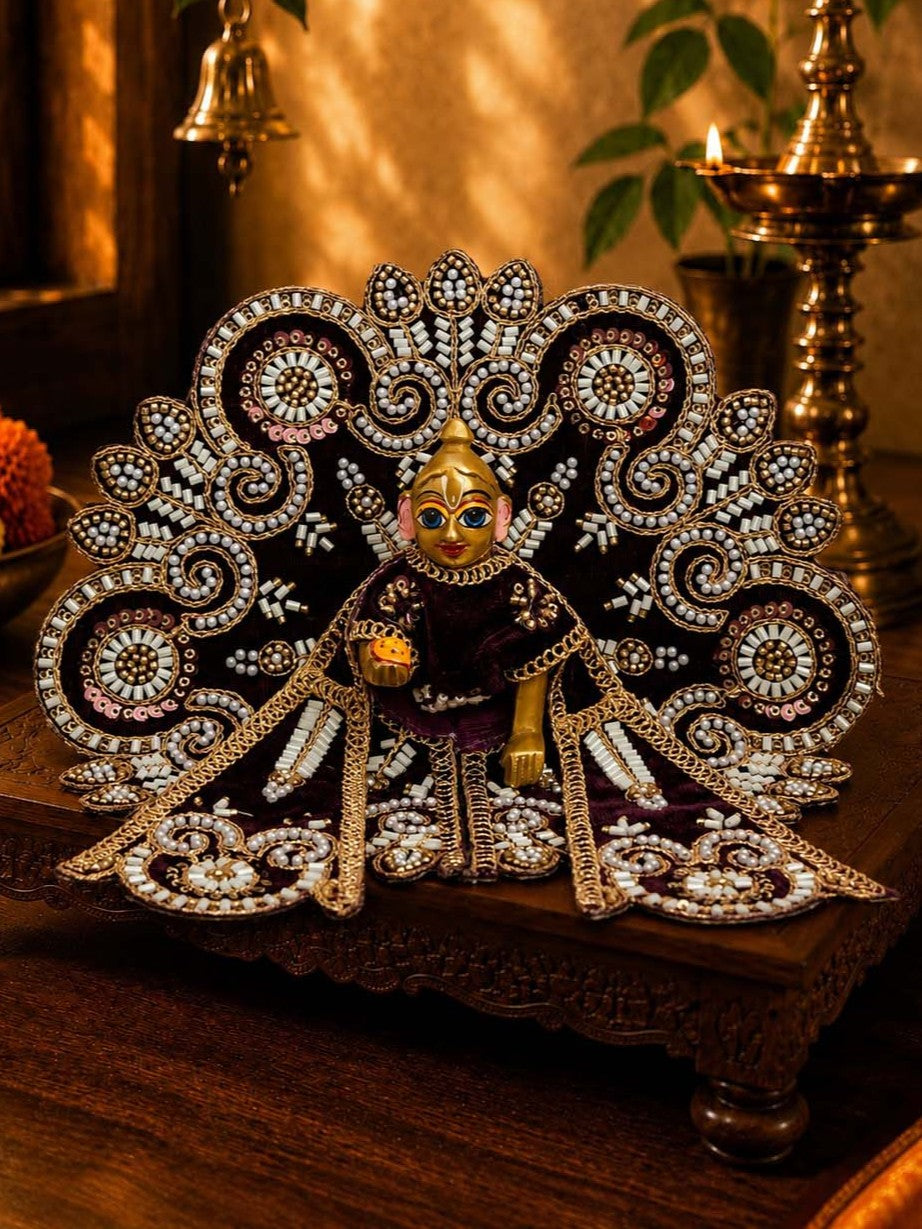 Vartikashri Velvet Dark Purple Fancy Poshak for Kanha Ji — product image 1