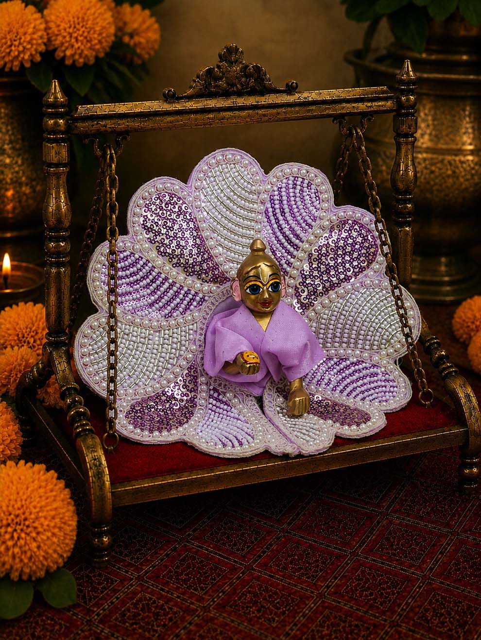 Mrinalarchi Purple Fancy Poshak for Laddu Gopal Ji — product image 2