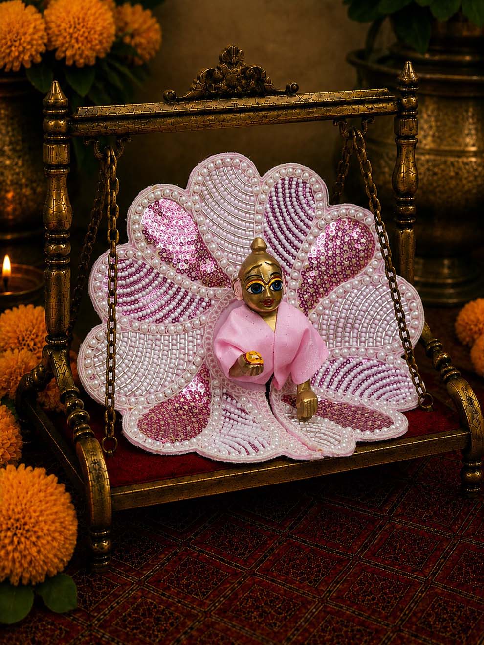 Mrinalarchi Pink Fancy Poshak for Laddu Gopal Ji — product image 2