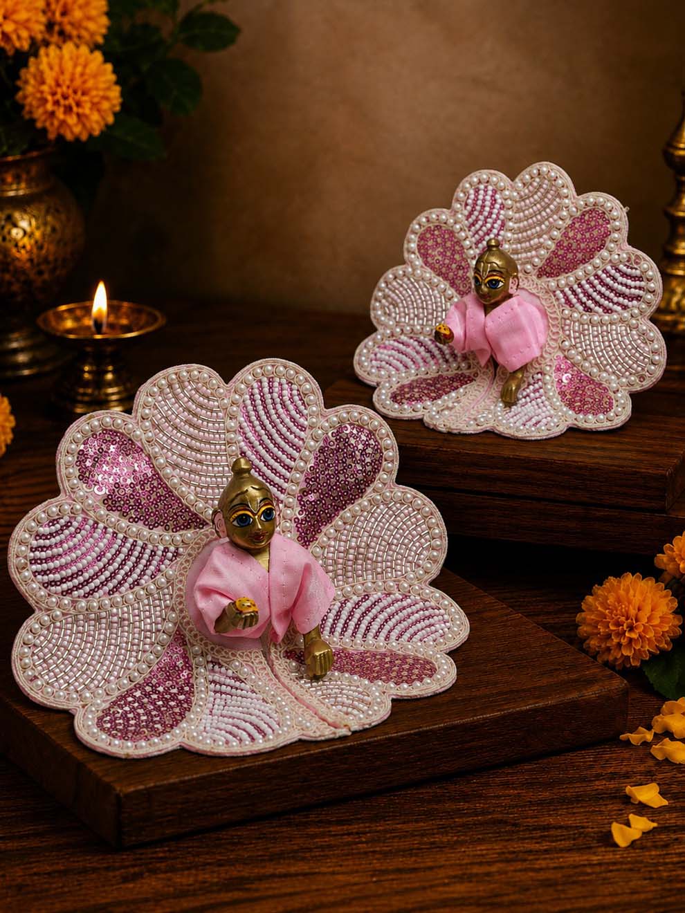 Mrinalarchi Pink Fancy Poshak for Laddu Gopal Ji — product image 4