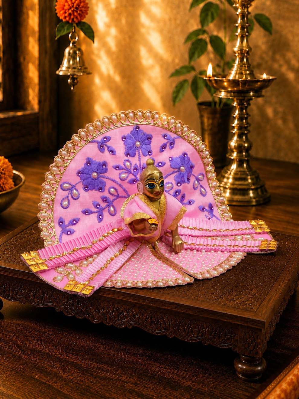 patrika fancy lp Laddu Gopal Dresses Online in India Winter Dress for Poshak Thakurji Kanha Ji Accessories Dhoti Kurta Set Pajama Aasan Janmashtami Special Summer Shringar Fancy Jacket Premium Festival Bistar Combo om poshak kanha thakurji bal lala lalla ladoo