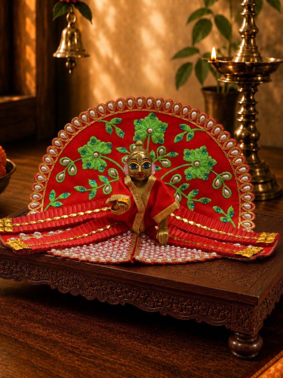 patrika fancy re Laddu Gopal Dresses Online in India Winter Dress for Poshak Thakurji Kanha Ji Accessories Dhoti Kurta Set Pajama Aasan Janmashtami Special Summer Shringar Fancy Jacket Premium Festival Bistar Combo om poshak kanha thakurji bal lala lalla ladoo