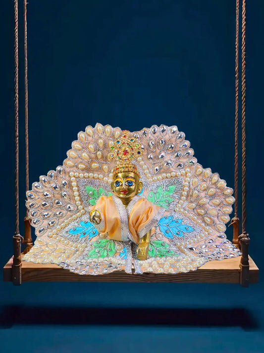 pearl beige laddu gopal kanha thakur ji Poshak 