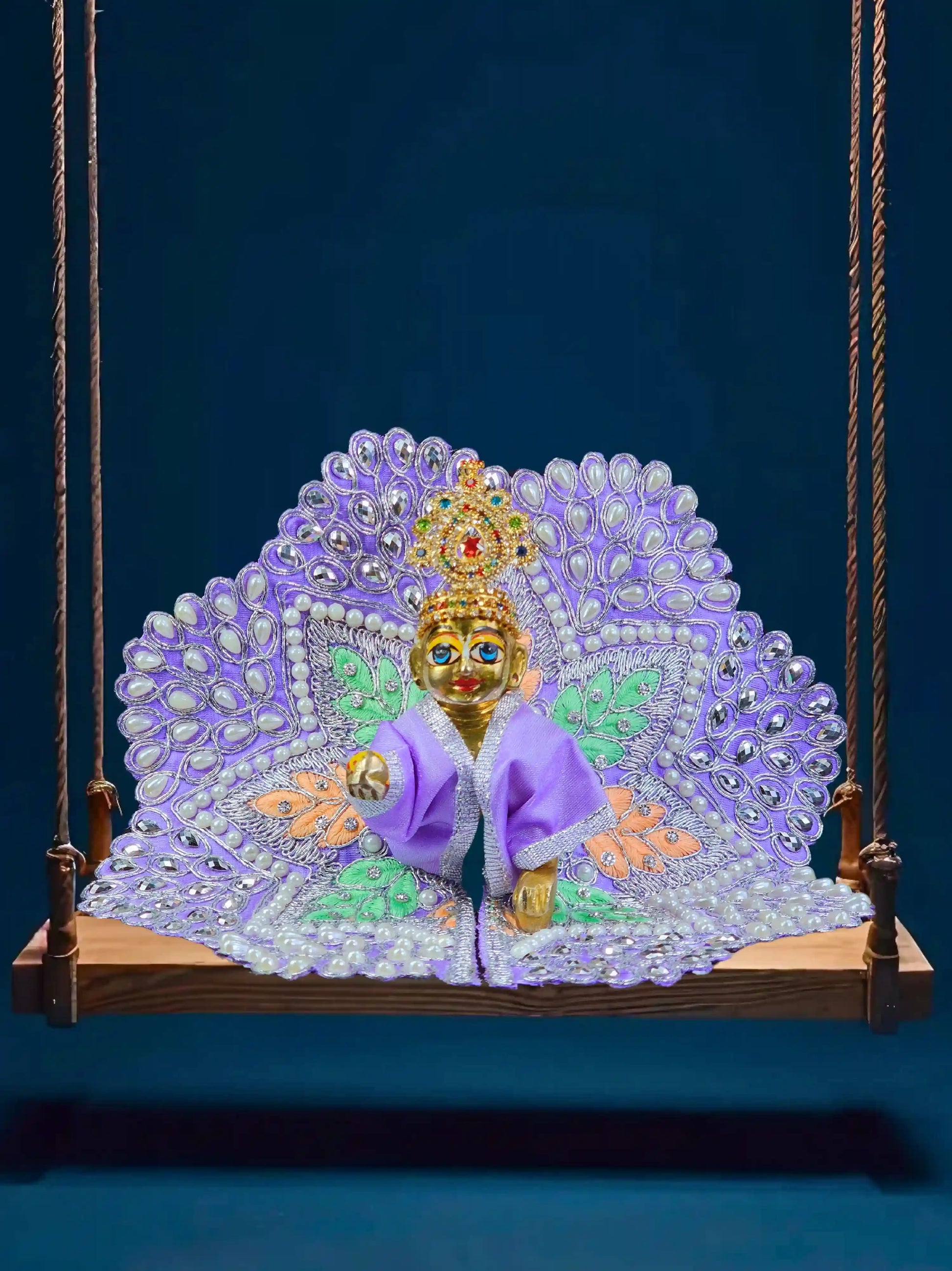 pearl purple laddu gopal kanha thakur ji Poshak 