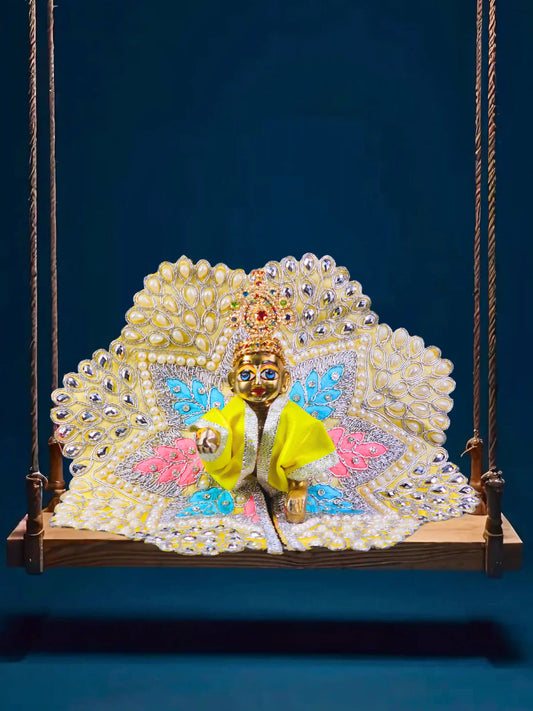 pearl yellow laddu gopal kanha thakur ji Poshak 