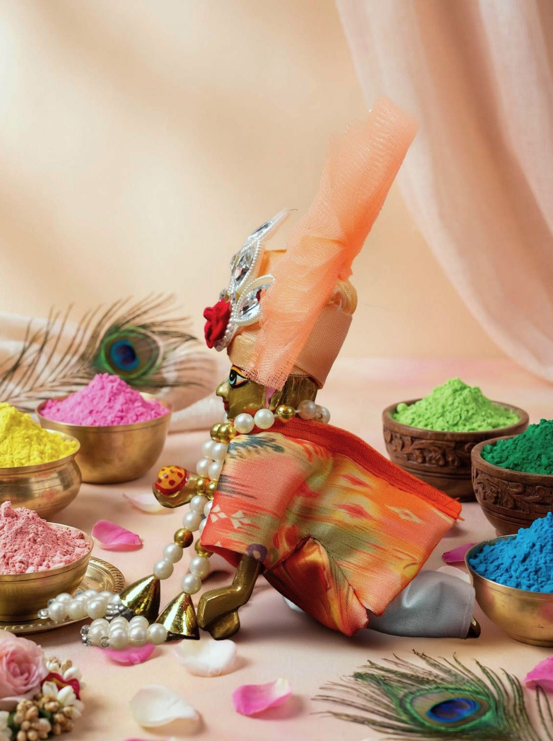 phoolon ki holi dhoti kurta Diwali Janmashtami dress ladoo dresses laddu gopal dress thakurji kanha ji bal om poshak mathura online best mandir wholesaler manufacturer