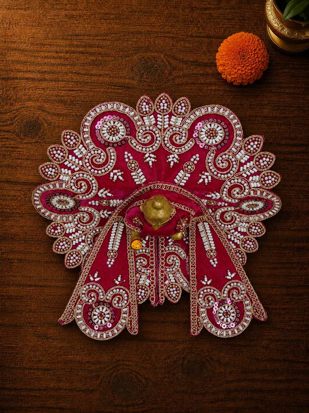 Vartikashri Velvet Pink Fancy Poshak for Kanha Ji — product image 2