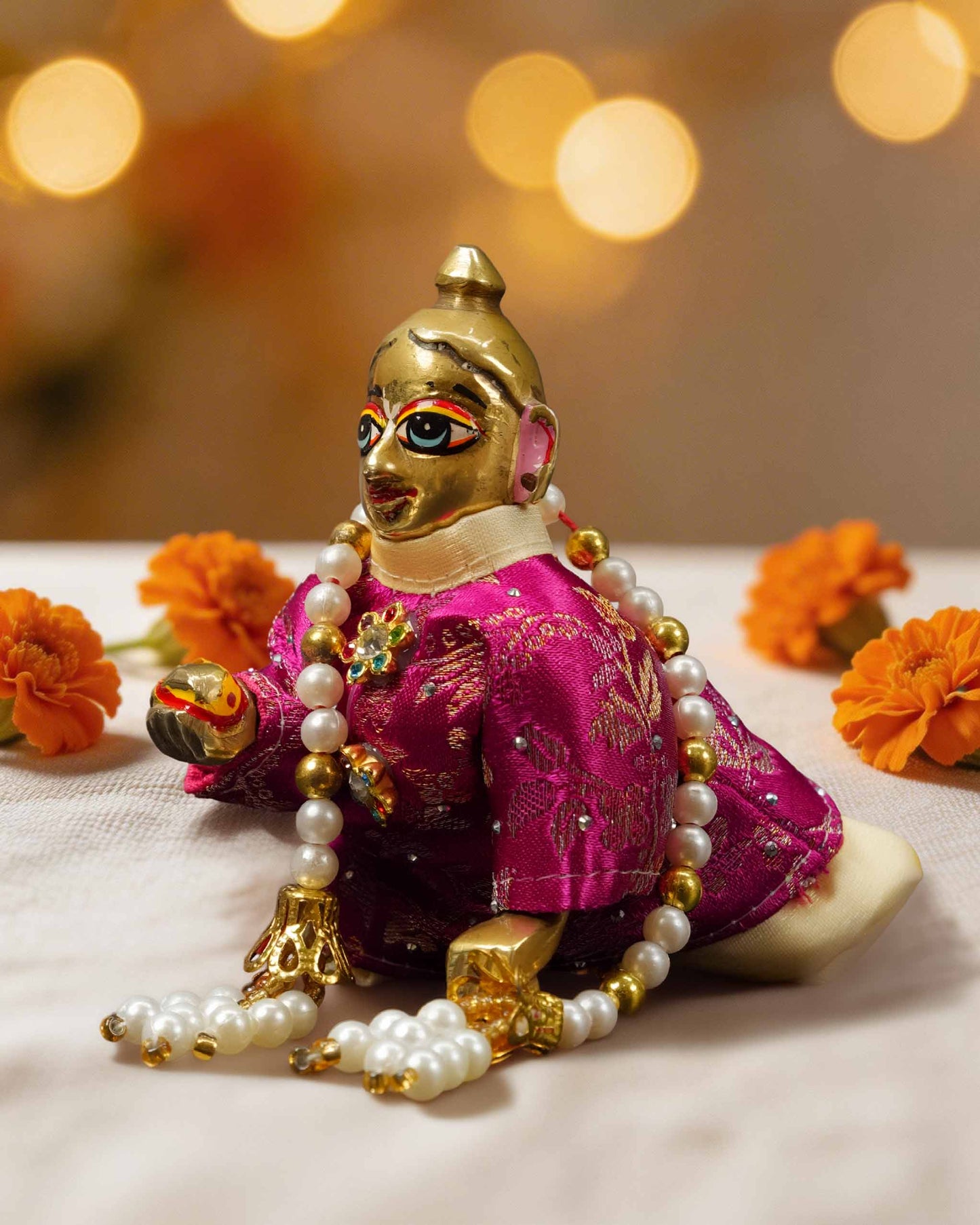 pink navratri dhoti kurta Diwali Janmashtami dress ladoo dresses laddu gopal dress thakurji kanha ji bal om poshak mathura online best mandir wholesaler manufacturer