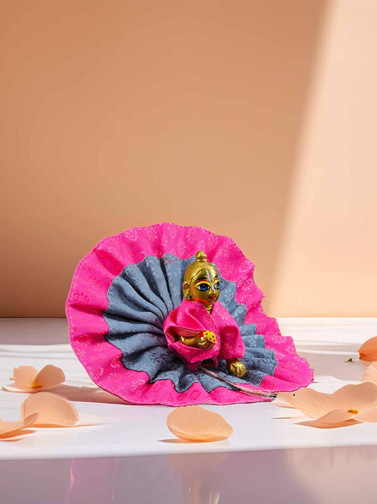 pink summer poshak dress laddu gopal thakurji kanha ji bal om poshak mathura online best 